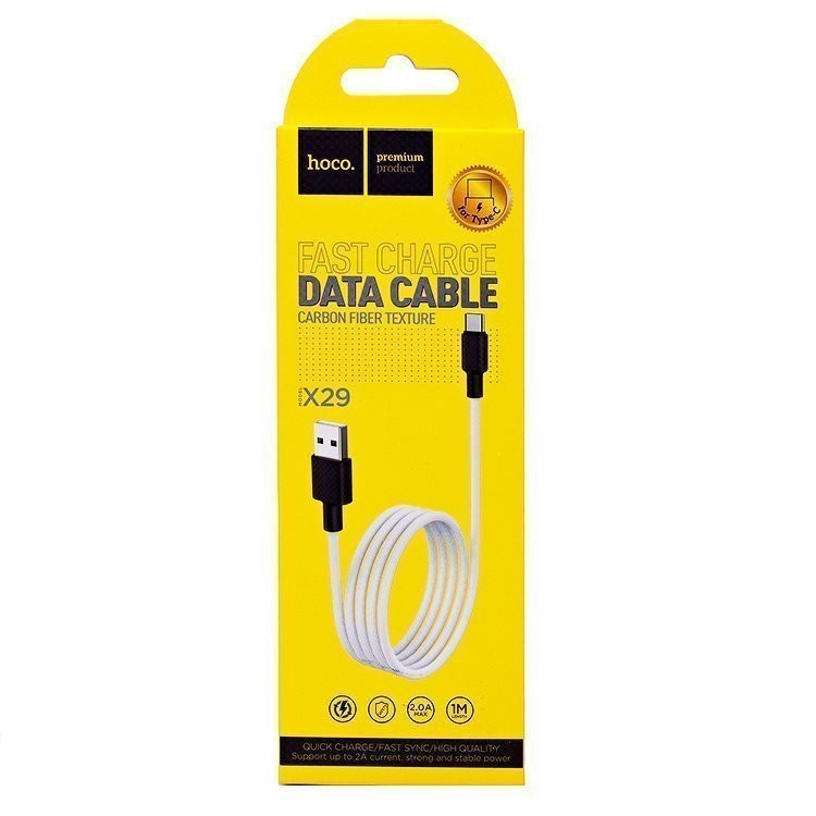 Usb Кабель-зарядка Type-C Hoco X29 Superior 2A 1м силиконовый белый