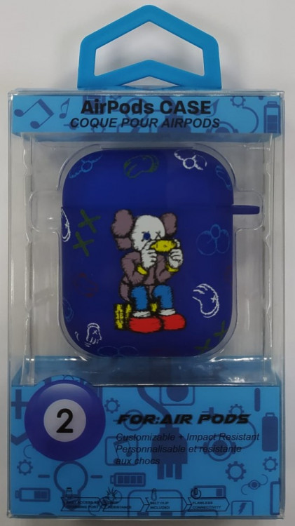 Силиконовый светящийся в темноте чехол для AirPods 1/2 Luxo Kaws рисунок №10