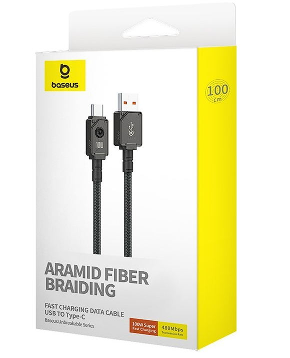 Кабель-зарядка Type-C на Type-C Baseus Unbreakable 100W 1м (P10355800111-00) cluster black