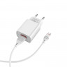 Сетевое зар. устр. Borofone BA20A с шнуром Micro 1USB 2.1A белое
