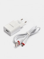 Сетевое зар. устр. Borofone BA20A с шнуром Micro 1USB 2.1A белое