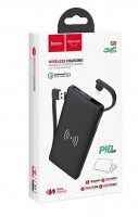 Powerbank с беспроводной зарядкой Hoco S10 10000mAh 3A 18W 1USB/USB-C черный