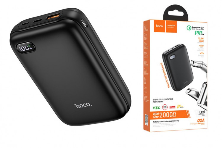 Powerbank Hoco Q2A 20000mAh 1USB/1C 22.5W/20W с дисплеем черный