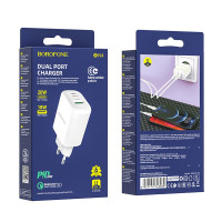 Сетевое зар. устр. Borofone BN4 1USB 18W 1C 20W белое