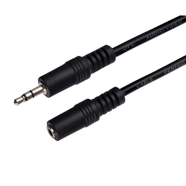 Кабель Jack 3.5mm штекер↔Jack 3.5mm гнездо Perfeo, 3m (J2202)