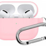 Силиконовый чехол для AirPods 3 c карабином розовый