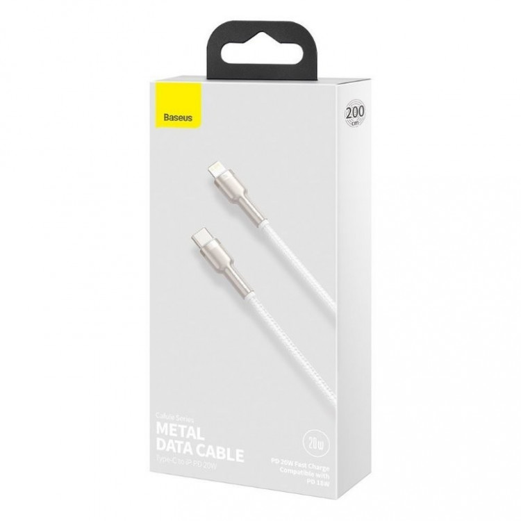 Кабель-зарядка Type-C на Lighting Baseus Cafule 20W 2м (CATLJK-B02) белый
