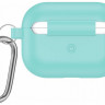 Силиконовый чехол для AirPods 3 c карабином бирюзовый