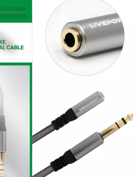 Переходник Jack 6.3mm штекер↔Jack 6.3mm гнездо Livepower S263