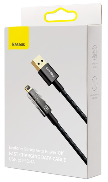 Usb Кабель-зарядка Lightning Baseus Explorer 2.4A 2м (CATS000501) черный