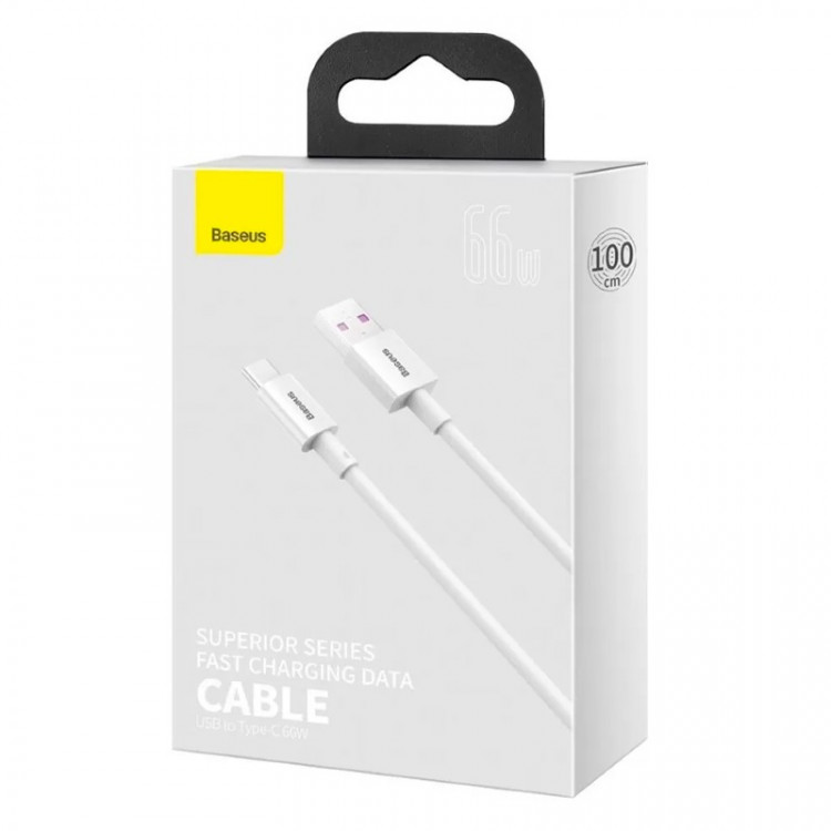 Usb Кабель-зарядка TYPE-C Baseus Superior Series 66W 1м CATYS-02 белый