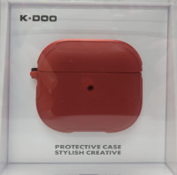 Кожаный чехол для AirPods 3 K-DOO CrashGuard красный