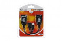 Адаптер-удлинитель Telecom RJ45/USB (мама)-RJ45/USB (папа) до 45 метров