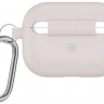 Силиконовый чехол для AirPods 3 c карабином бежевый