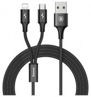 Usb Кабель-зарядка Micro+Lightning Baseus Rapid 1.2м (CAML-SU01) черный