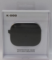 Кожаный чехол для AirPods Pro K-DOO CrashGuard черный