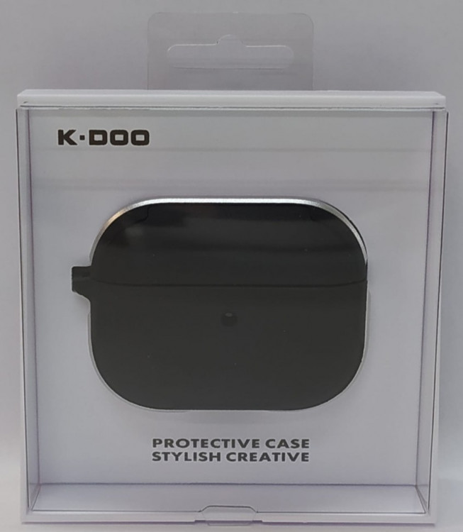 Кожаный чехол для AirPods Pro K-DOO CrashGuard черный