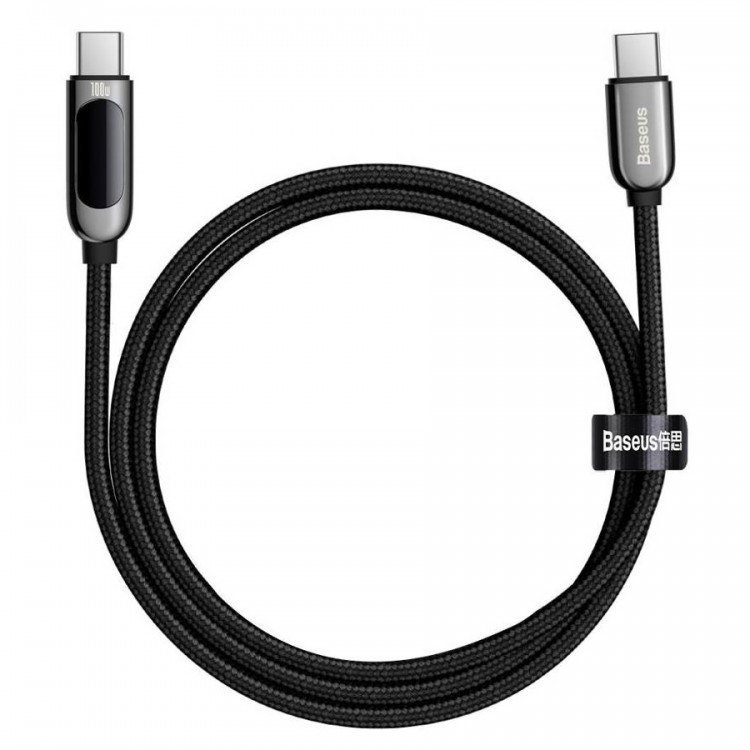 Кабель-зарядка Type-C на Type-C Baseus Display 100W 1м (CATSK-B01) черный
