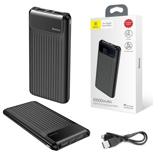 Powerbank Baseus Thin Digital 10000mAh 2xUSB 3.0A PPYZ-C01 черный