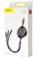 Usb Кабель-зарядка Baseus Golden Loop 3в1 Micro/Lightning/Type-C 3.5A 1.2м (CAMLT-JH01) черный