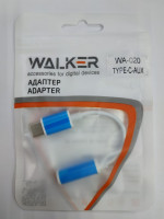Кабель-переходник Walker WA-020 Type-C (папа) на AUX 3.5мм (мама) бело-голубой