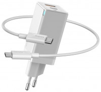 Сетевое зар. устр. Baseus GaN Mini Quick Charger 1USB+1C 45W (CCGAN-Q02) белое