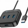 Кабель-переходник Hoco HB31 USB на 4USB 2.0 0.2м черный