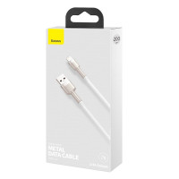 Usb Кабель-зарядка Lightning Baseus Cafule Metal 2.4A 2м (CALJK-B02) белый