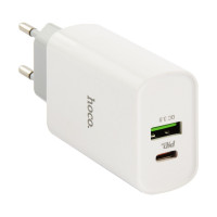 Сетевое зар. устр. Hoco C80A Plus 1USB/1С PD/QC3.0 3A 20W белое