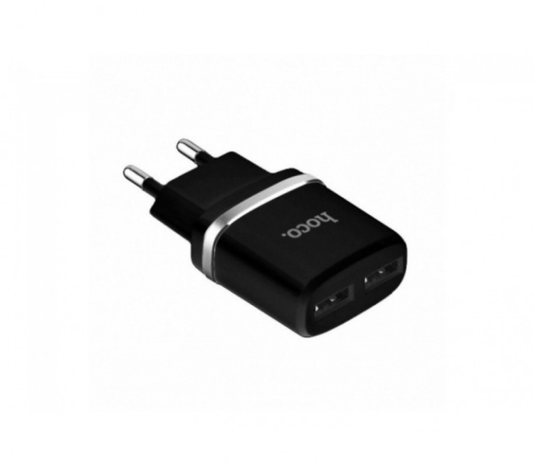 Сетевое зар. устр. Hoco C12 2USB 2.4A черное