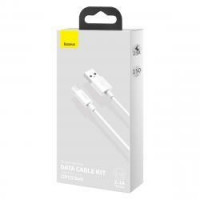 Usb Кабель-зарядка Micro Baseus Simple Wisdom (2шт.) 2.1A 1.5м (TZCAMZJ-02) белый