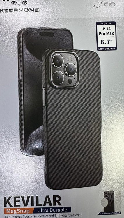 Накладка для i-Phone 14 Pro Max Keephone Kevilar Magsnap черный