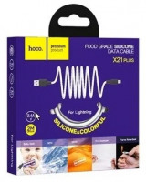 Usb Кабель-зарядка Lightning Hoco X21 Plus 2.4A 2м мягкий силиконовый белый