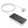 Сетевой фильтр Hoco AC7A 3 розетки/3USB/1USB-C 1.5м черный