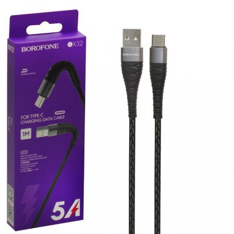 Usb Кабель-зарядка Type-C Borofone BX32 Munificent 3A 1м черный