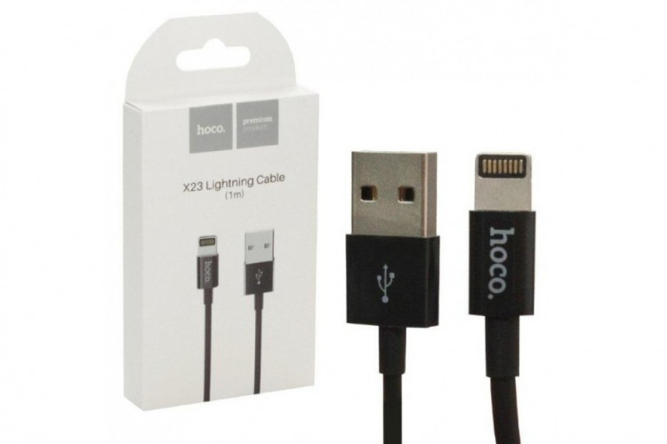 Usb Кабель-зарядка Lightning Hoco X23 1м силиконовый чёрный