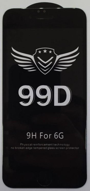 Защитное стекло для i-Phone 6/6s 99D чёрное