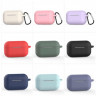 Силиконовый чехол для AirPods Pro c карабином пудро