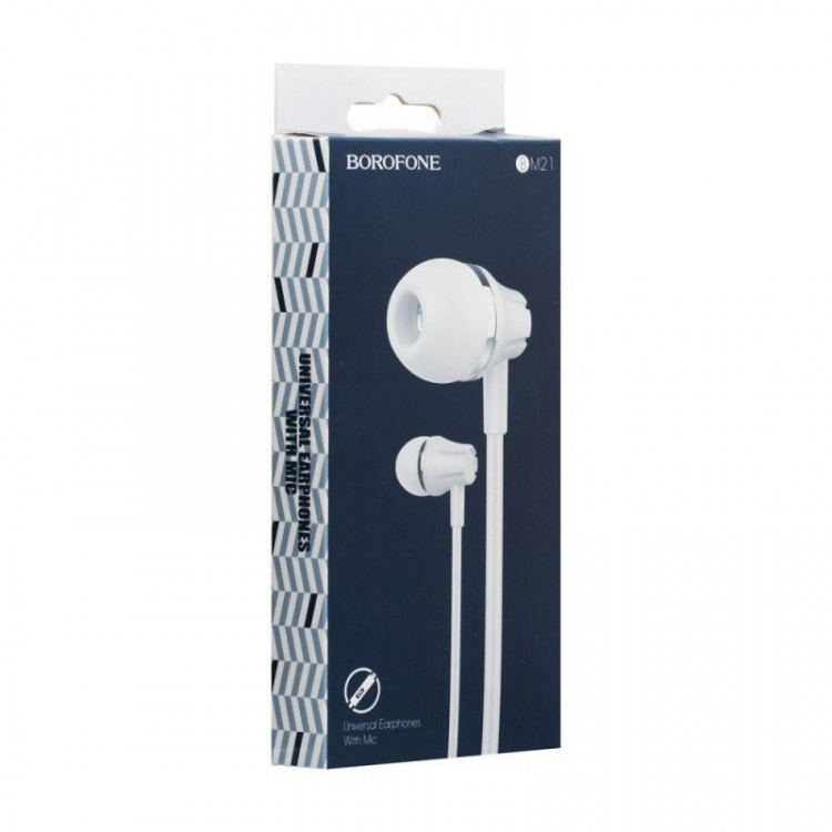 Наушники с микрофоном Borofone BM21 Graceful 1.2м белые
