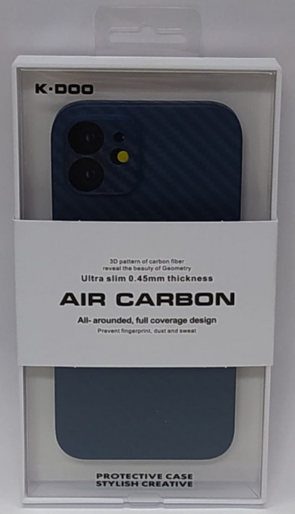 Накладка для i-Phone 12 K-Doo Air Carbon пластик синяя