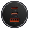 Автомобильное заряд. устр. Baseus Golden Contactor Pro Triple Charger 1USB/2C 65W CGJP010013 серое