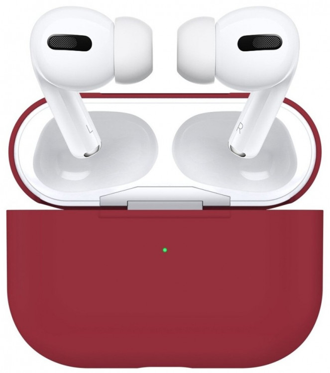 Силиконовый чехол для AirPods Pro малиновый