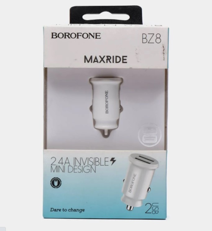 Автомобильное заряд. устр. Borofone BZ8 2USB 2.4A белое
