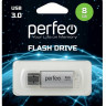 3.0 USB флеш накопитель Perfeo 8GB C14 серебритый