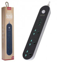 Сетевой фильтр LDNIO SC3301 1.6м/3 розетки/3 USB черный