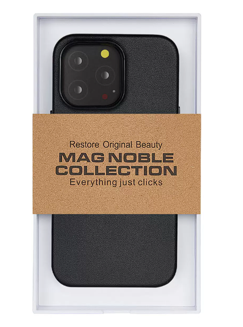 Накладка для i-Phone 15 Pro Max K-Doo Mag Noble кожаная черная