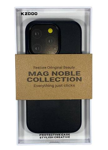 Накладка для i-Phone 15 Pro K-Doo Mag Noble кожаная черная