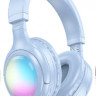 Стереонаушники Bluetooth полноразмерные Hoco W48 RGB синие