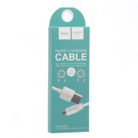 Usb Кабель-зарядка Micro Hoco X1 Rapid 2.4A 1м силиконовый белый (2шт в упаковке)