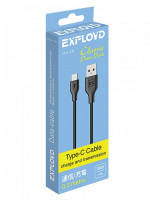 Usb Кабель-зарядка Type-C Exployd EX-K-733 0.2м силиконовый чёрный